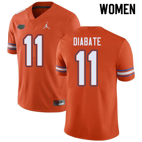 Jordan Brand Women #11 Mohamoud Diabate Florida Gators College Football Jerseys Sale-Orange